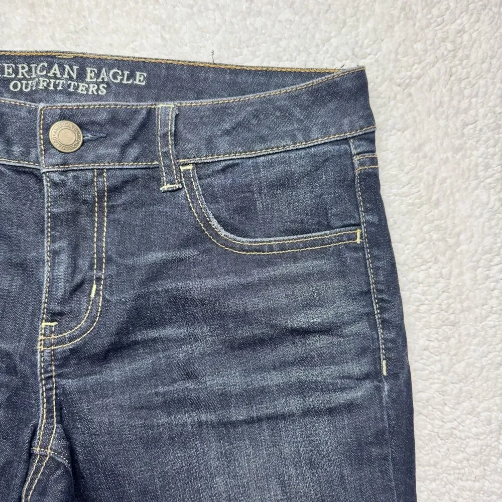 American Eagle Super Stretch Jegging Ankle Jeans Womens 8 Dark Wash Blue Denim